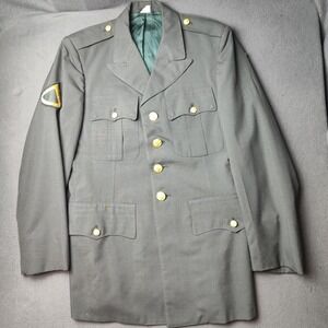 Vintage U.S. Army Uniform Coat Mens 37R Green AG-344 Class A Dress De Rossi